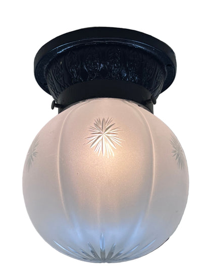 Outdoor Ceiling light with Wheel Cut Shade #2561