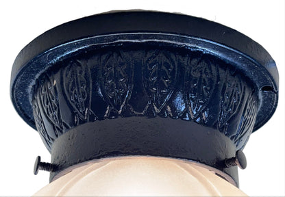 Outdoor Ceiling light with Wheel Cut Shade #2561