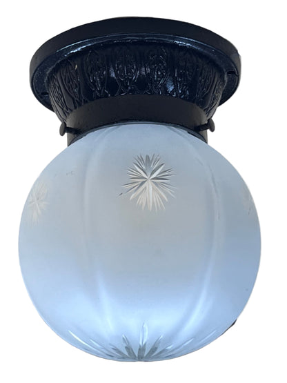 Outdoor Ceiling light with Wheel Cut Shade #2561