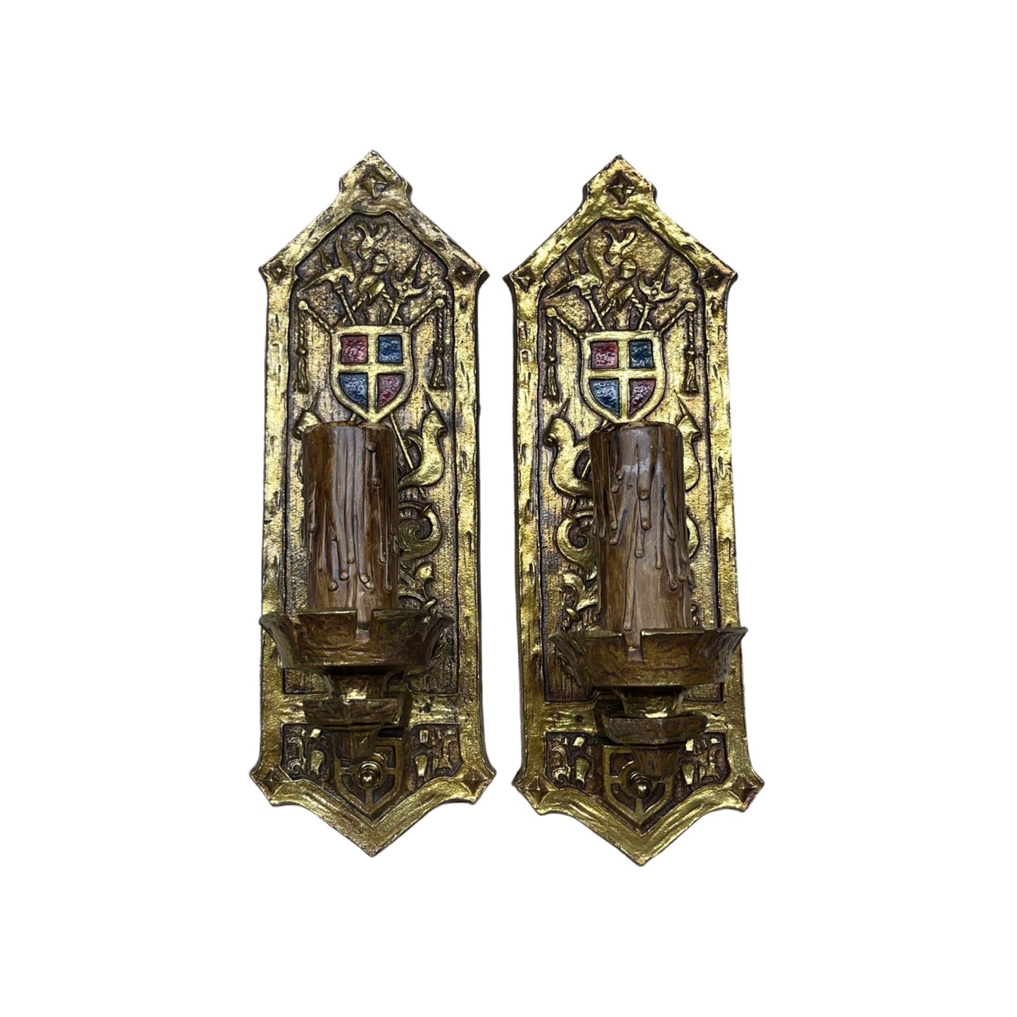 Romance Revival Wall Sconces in Solid Brass