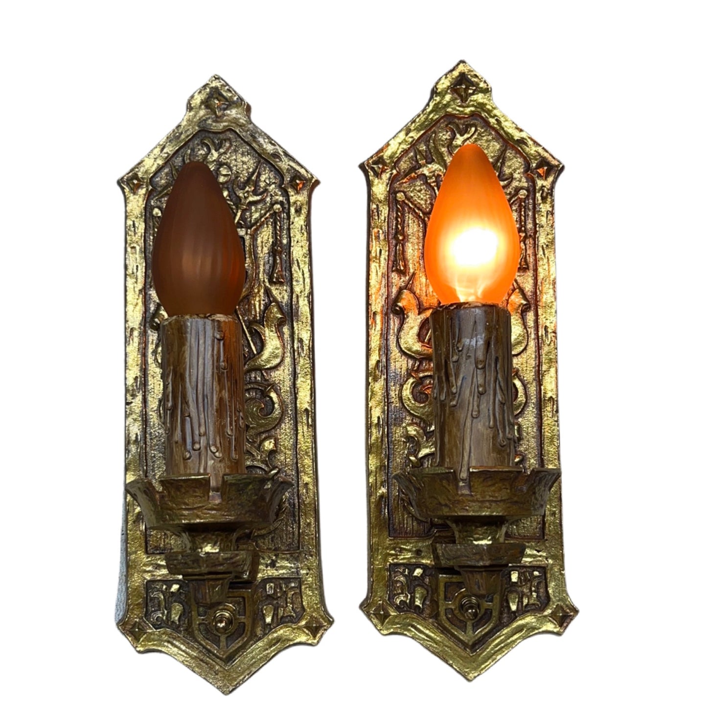 Romantic Revival Wall Sconces in Solid Brass