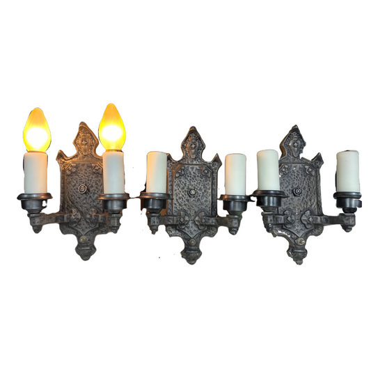 Three Spanish Revival Sconces 