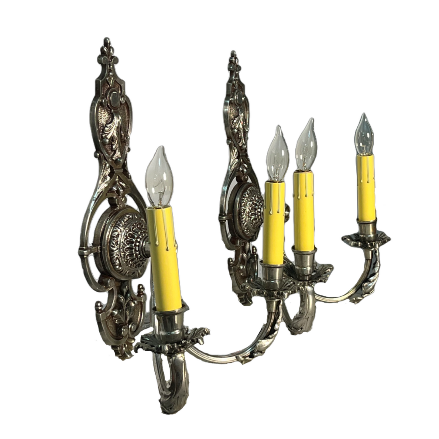 Nickel Plated double sconces