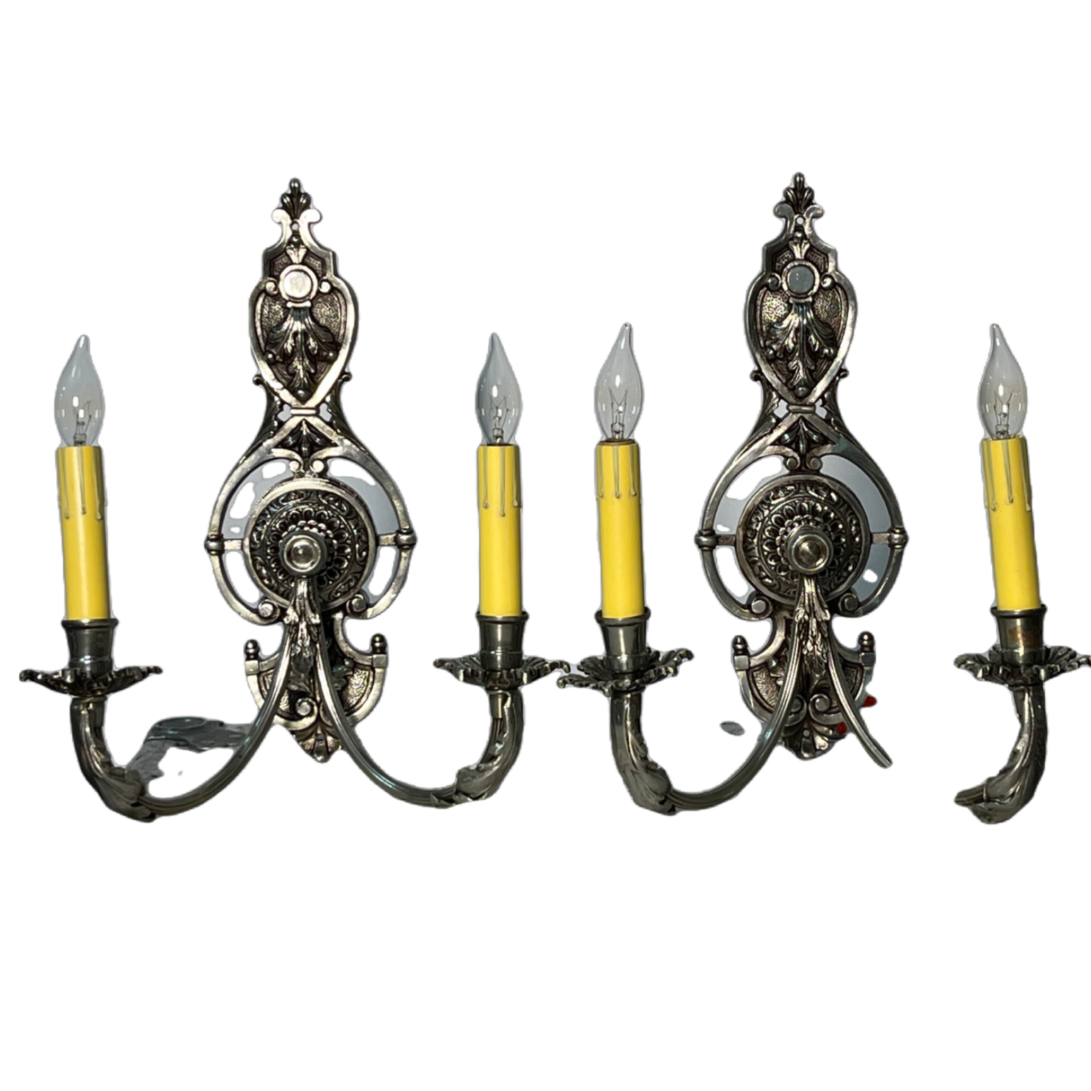 Nickel Plated double sconces