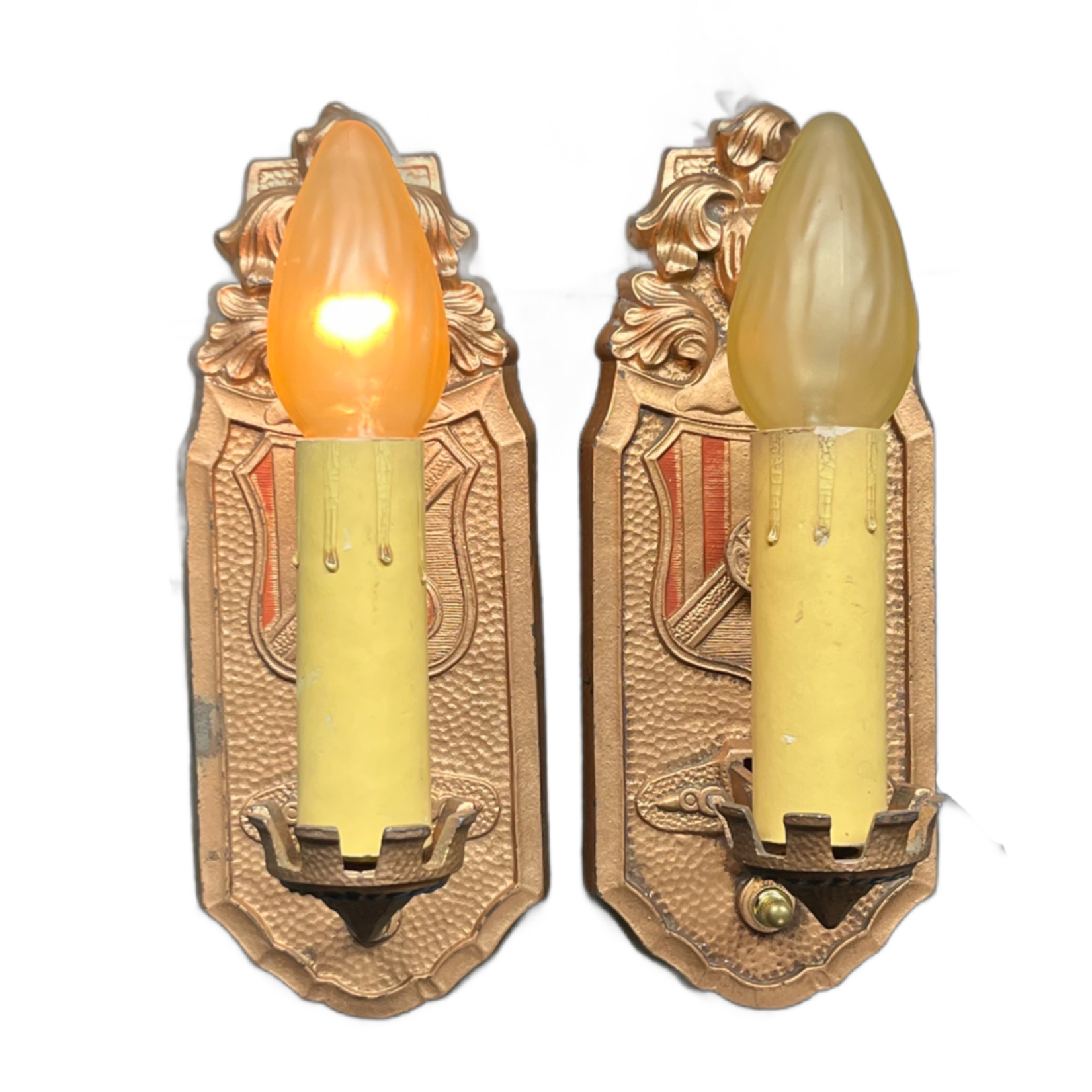 Pair Romantic Revival Knight Sconces