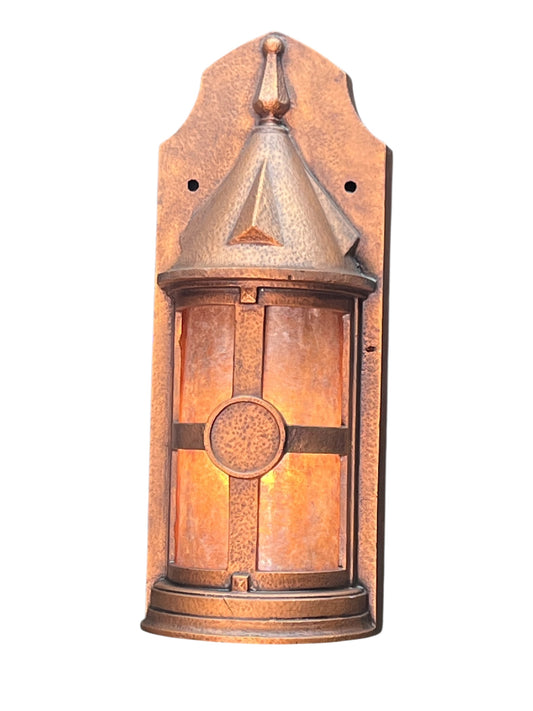 One of THREE Storybook Style Exterior Sconces in Anitque Copper #2554