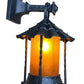 Spanish revival Porch Light with Amber Crackle Glass Shade