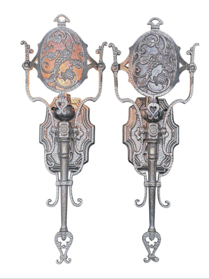 Spanish Revival Wall Sconces with Mica Inserts