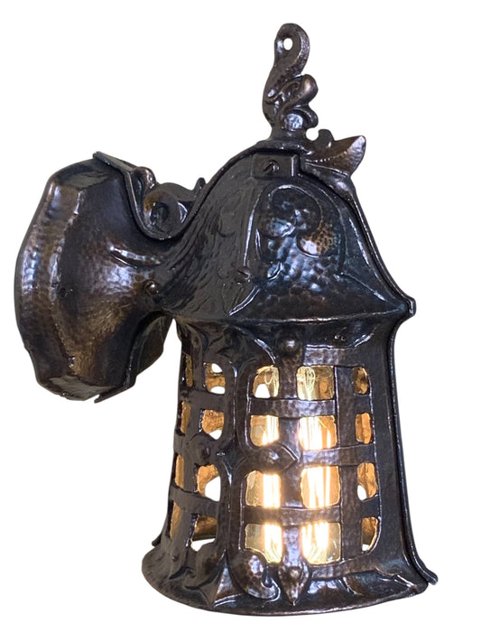 One of Three Antique Bronze Porch Lights #2542