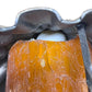 Spanish revival Porch Light with Amber Crackle Glass Shade