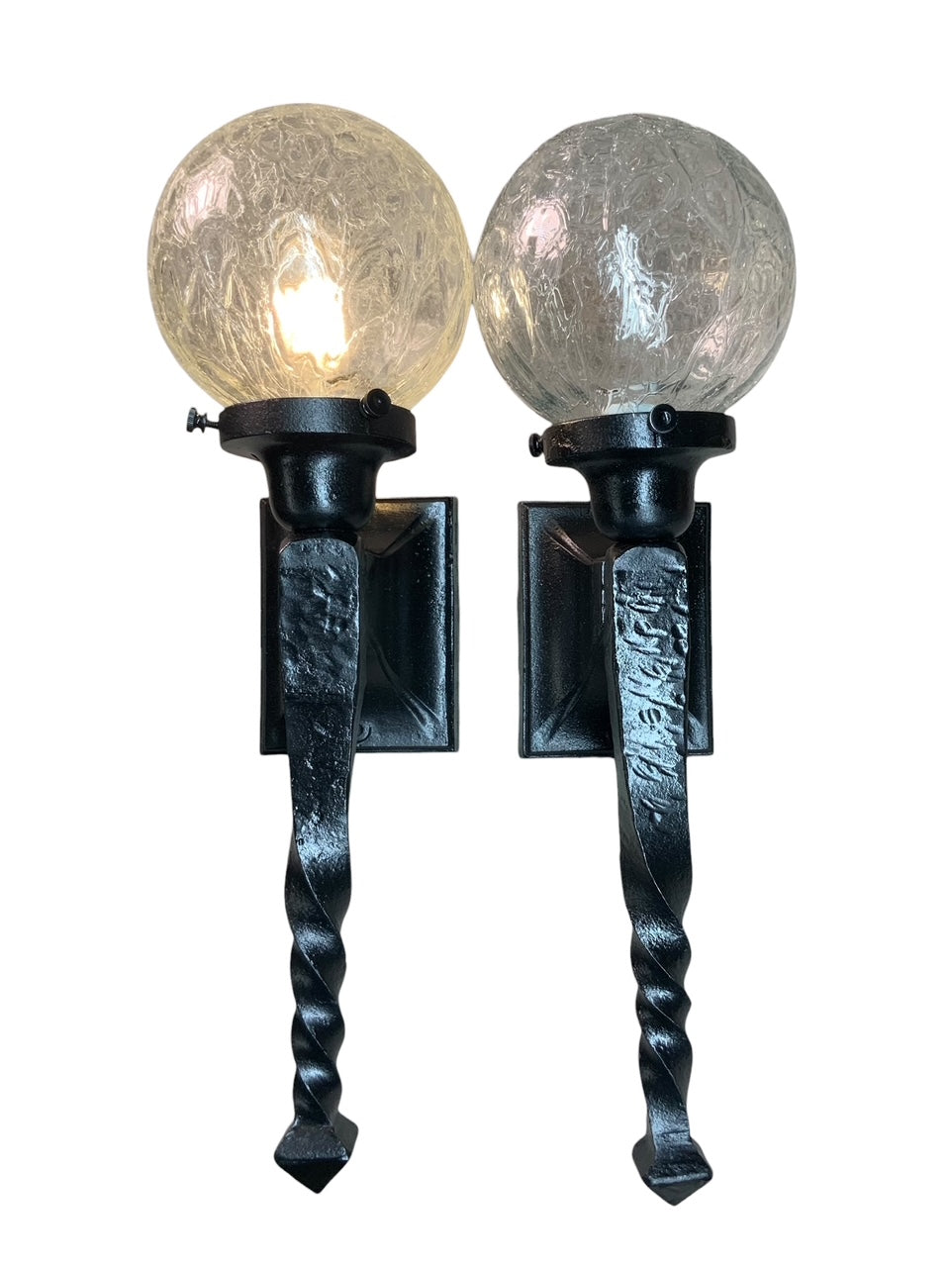 Pair Twisted Tail Wall Outdoor Sconces