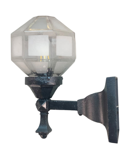 Small Outdoor Light with Faceted and Frosted Shade #2569