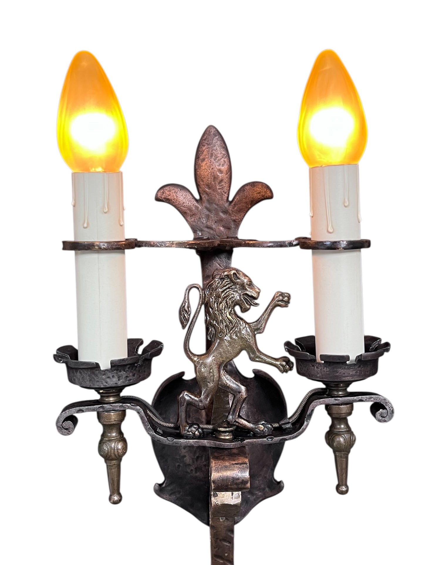 Three Monumental Spanish Revival Wall Sconces