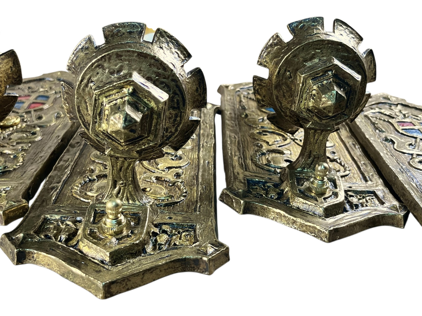 Antique Tudor Romantic Revival Wall Sconces