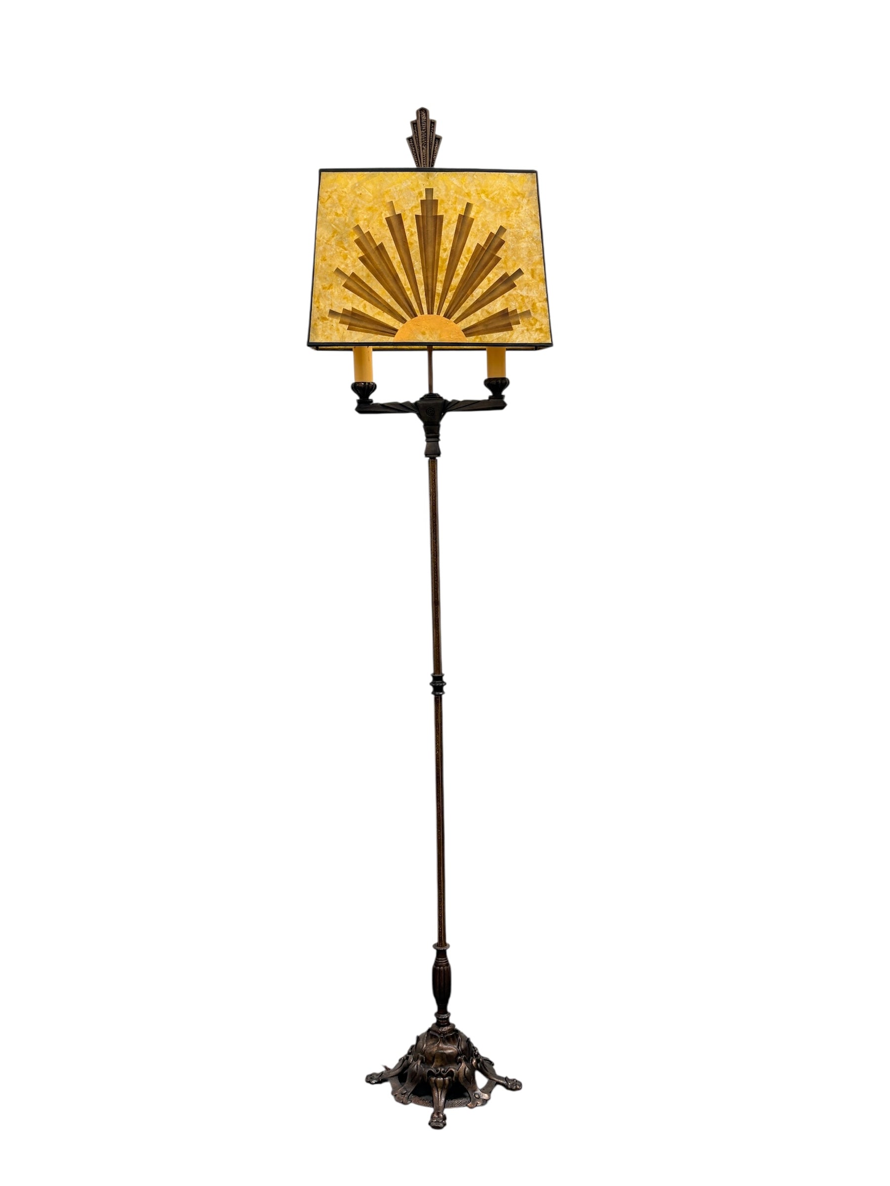 Art Deco Floor Lamp with Mica Shade