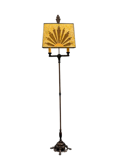Art Deco Floor Lamp with Mica Shade