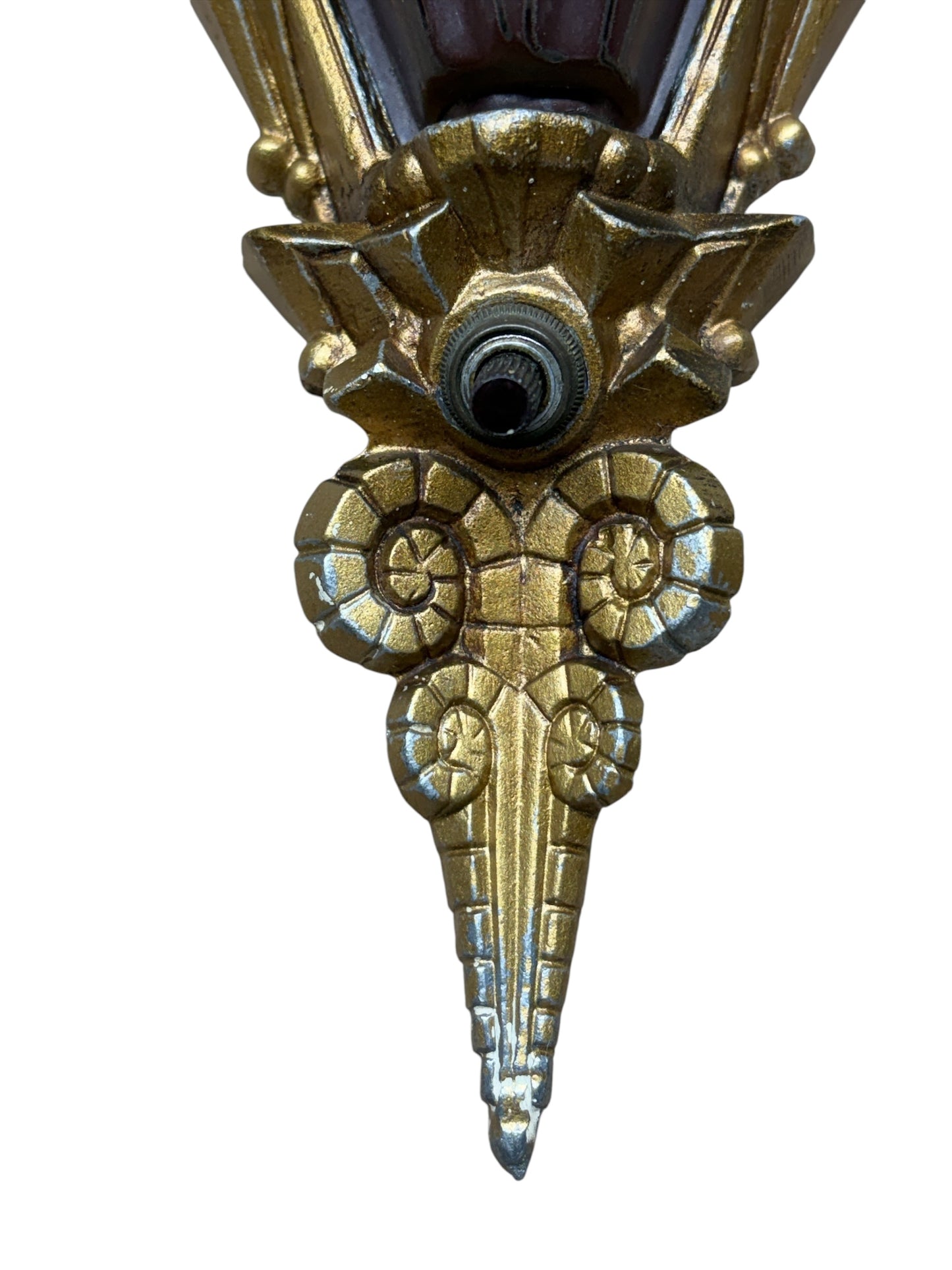 Cast Aluminumn Art Deco Brown Tip MidWest "Soleure" Wall Sconces #2630