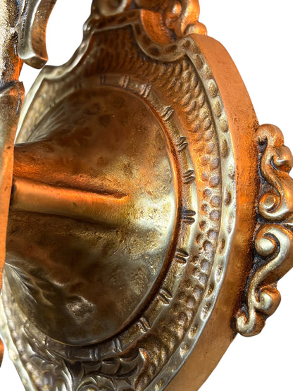 Four Double Cast Bronze Wall Sconces with  Mica Shields and Thistle Motif (priced per pair) #2633