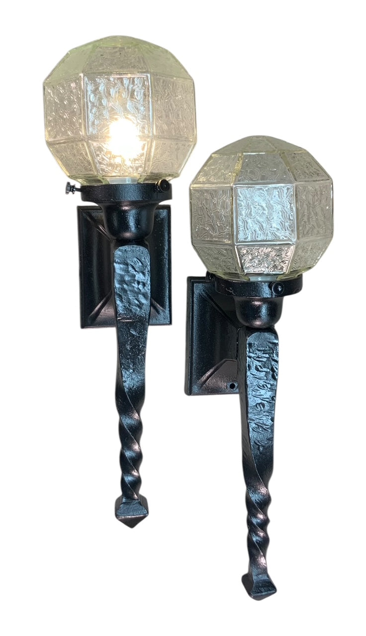 Pair Twisted Tail Wall Outdoor Sconces