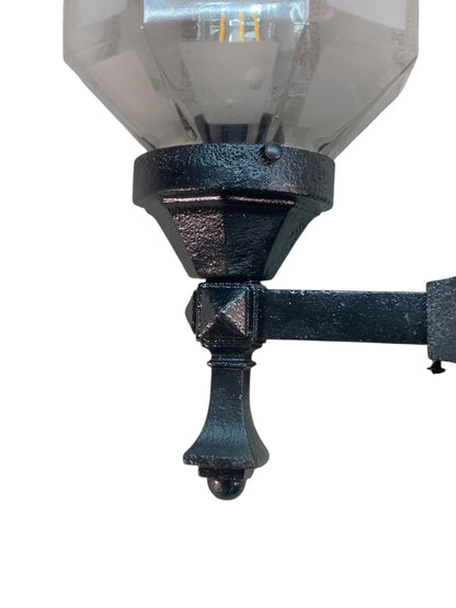 Small Outdoor Light with Faceted and Frosted Shade #2569