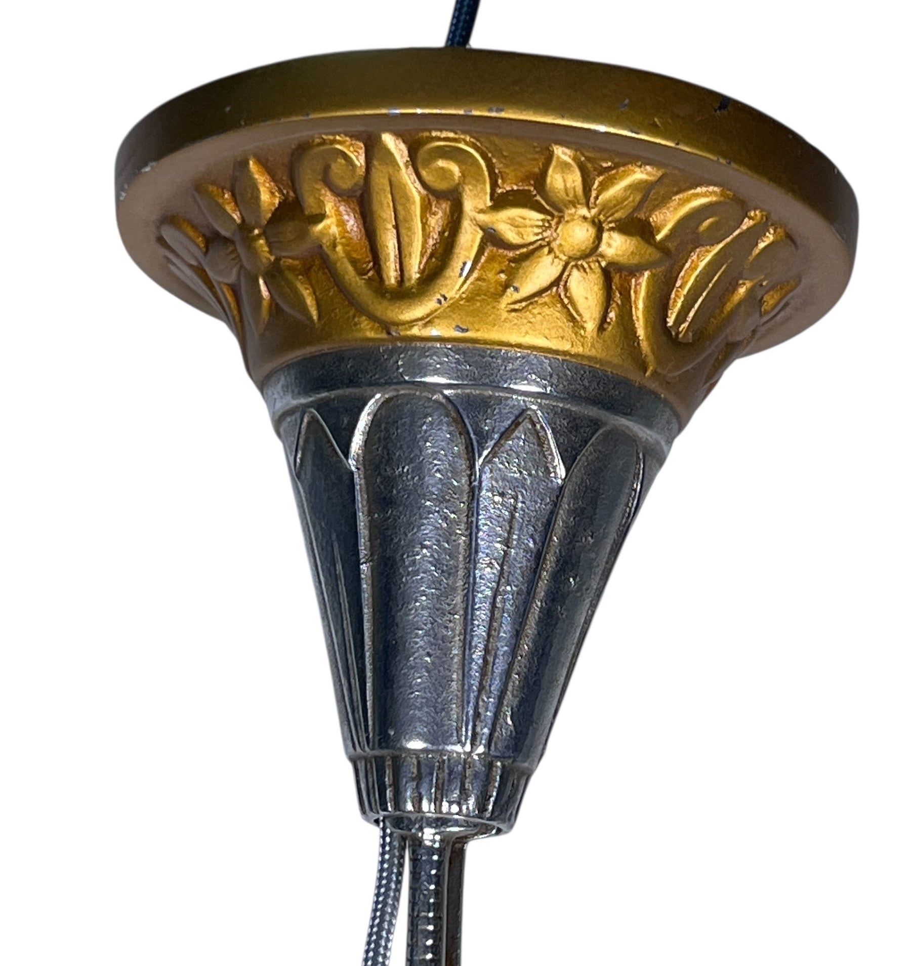 gold and silver art deco chandelier