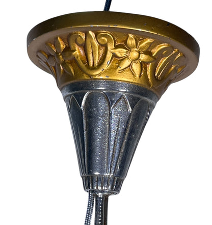 gold and silver art deco chandelier