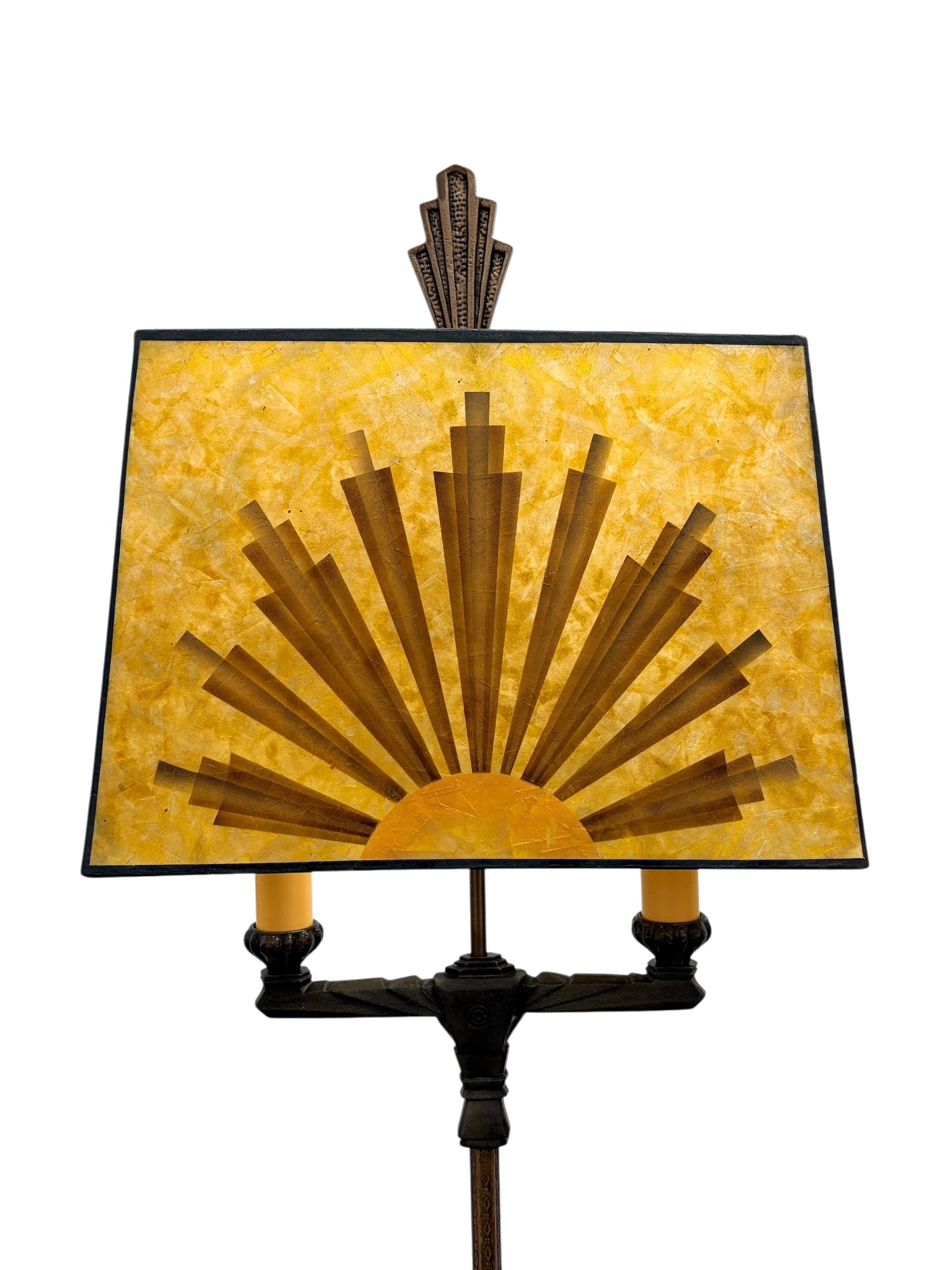 Art Deco Floor Lamp with Mica Shade