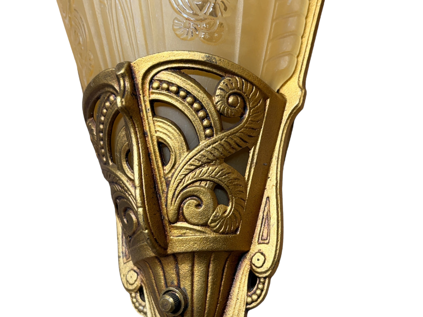 Lightolier Art Deco "Stylux"  Slip Shade Wall Sconces