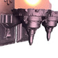 Pair Exterior Lights with Glass Cylinder Shades #2551