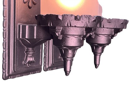 Pair Exterior Lights with Glass Cylinder Shades #2551