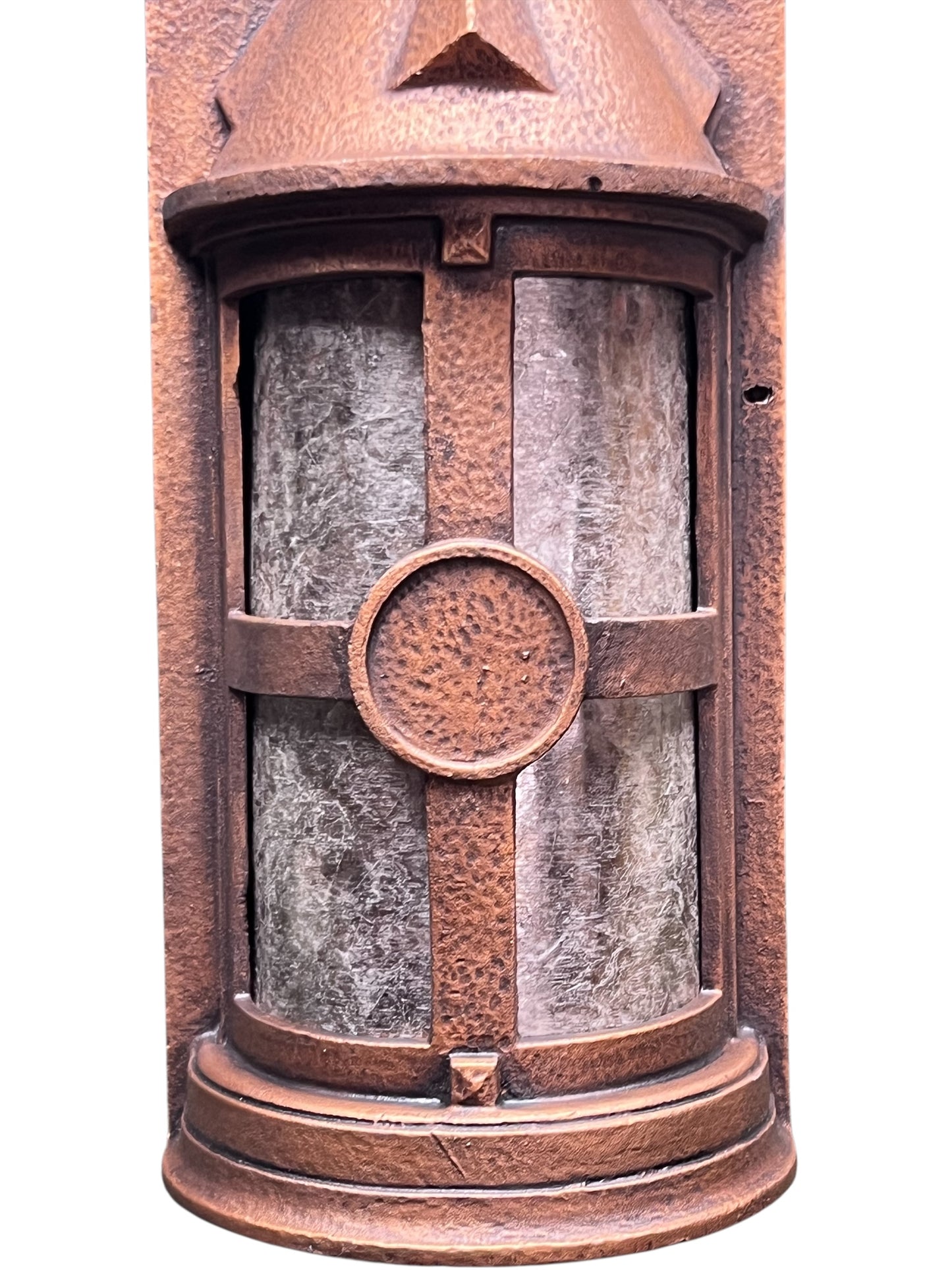 One of THREE Storybook Style Exterior Sconces in Anitque Copper #2554