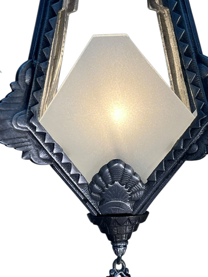 Silver Art Deco Hallway or Foyer Light with Original Finish #2556