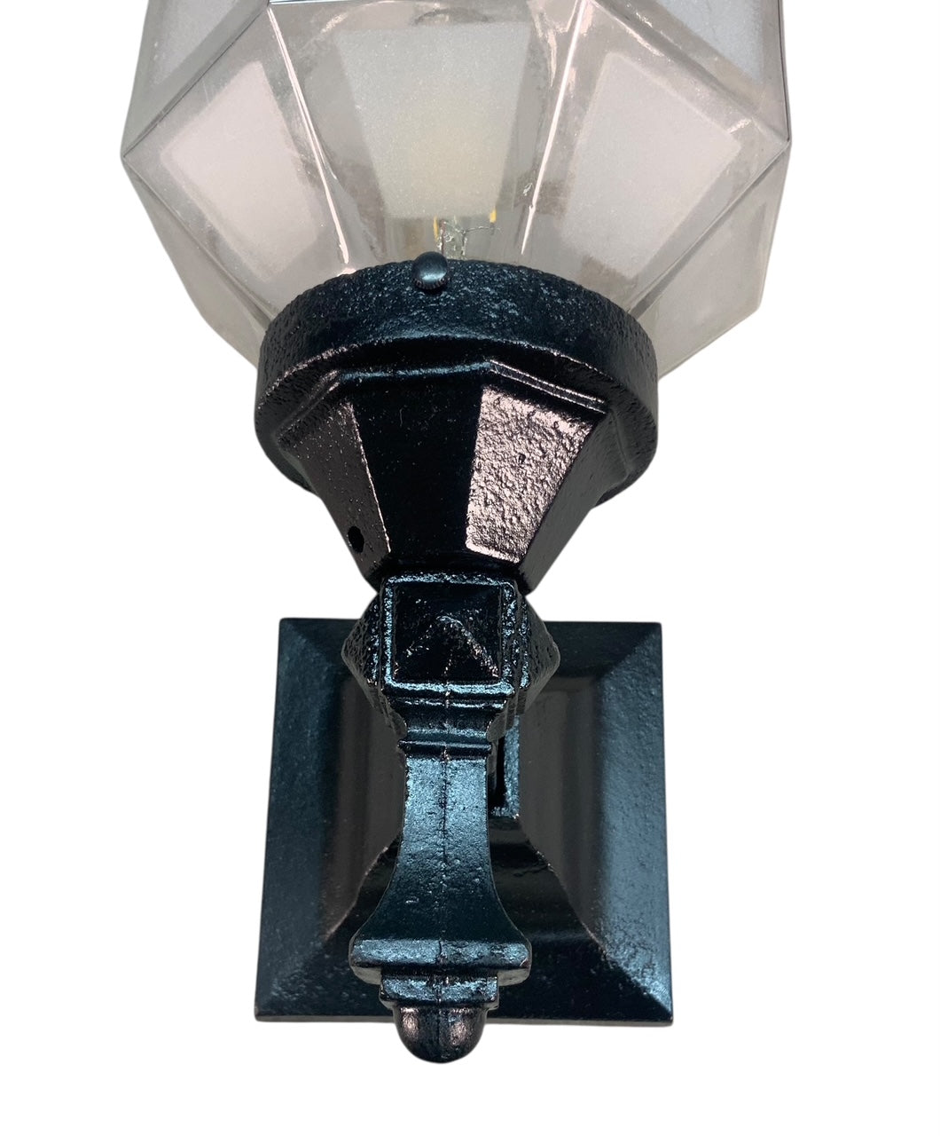 Small Outdoor Light with Faceted and Frosted Shade #2569
