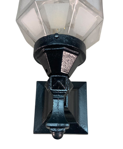 Small Outdoor Light with Faceted and Frosted Shade #2569