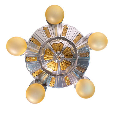 gold and silver art deco chandelier