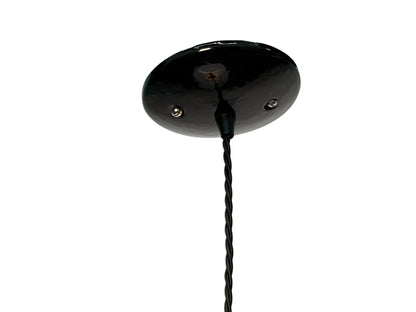 Hand Blown "Flat White" Pendant Shade Handing from Twisted Wire #2620