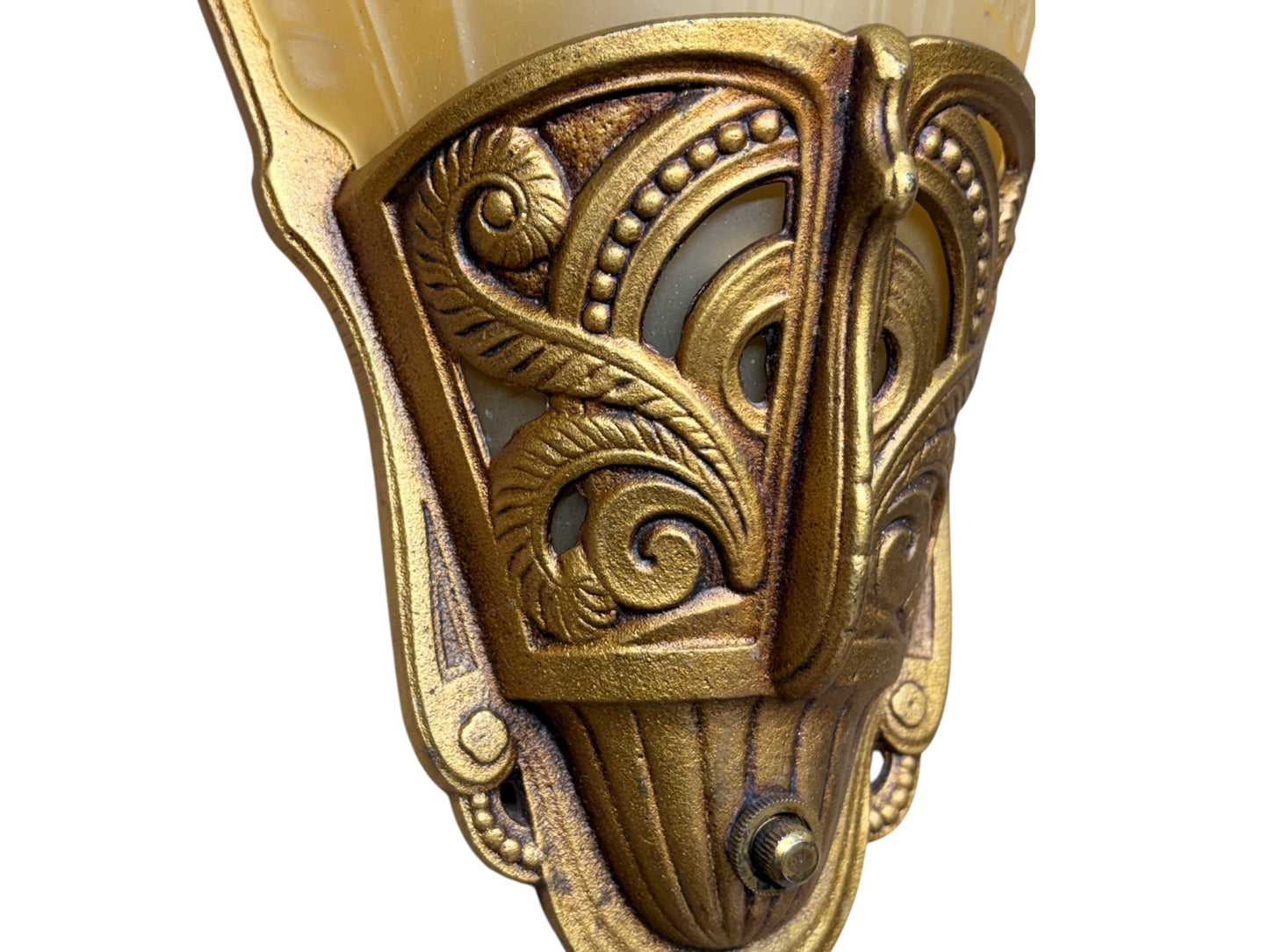 Lightolier Art Deco "Stylux"  Slip Shade Wall Sconces