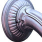 1910s Curved Arm Exterior Sconces with Antique Flame Shades #2552