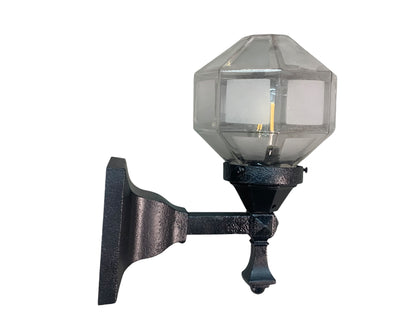 Small Outdoor Light with Faceted and Frosted Shade #2569