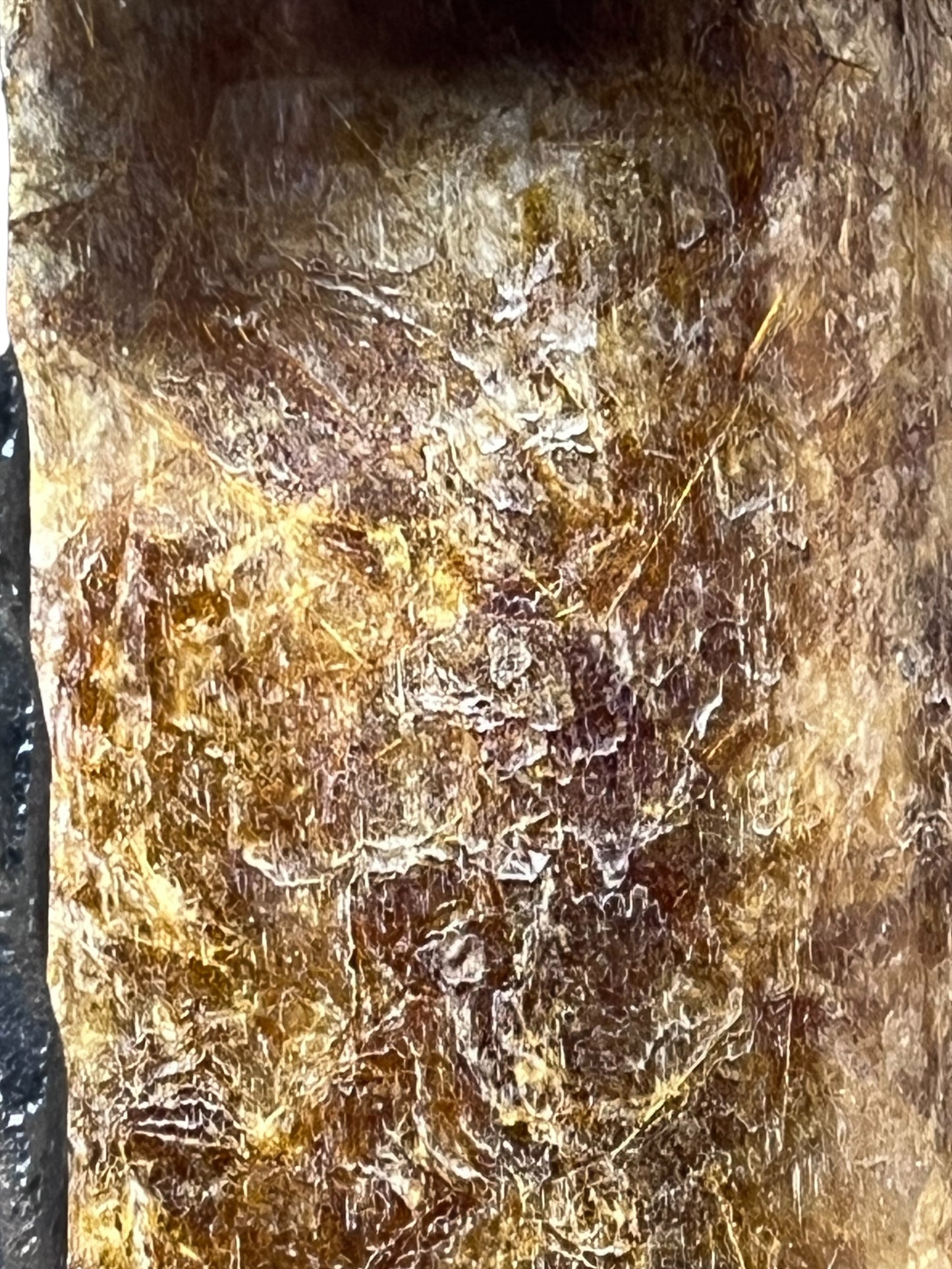 Spanish Revival Outdoor Wall Lantern with Original Glass, Bronze Paint #2559