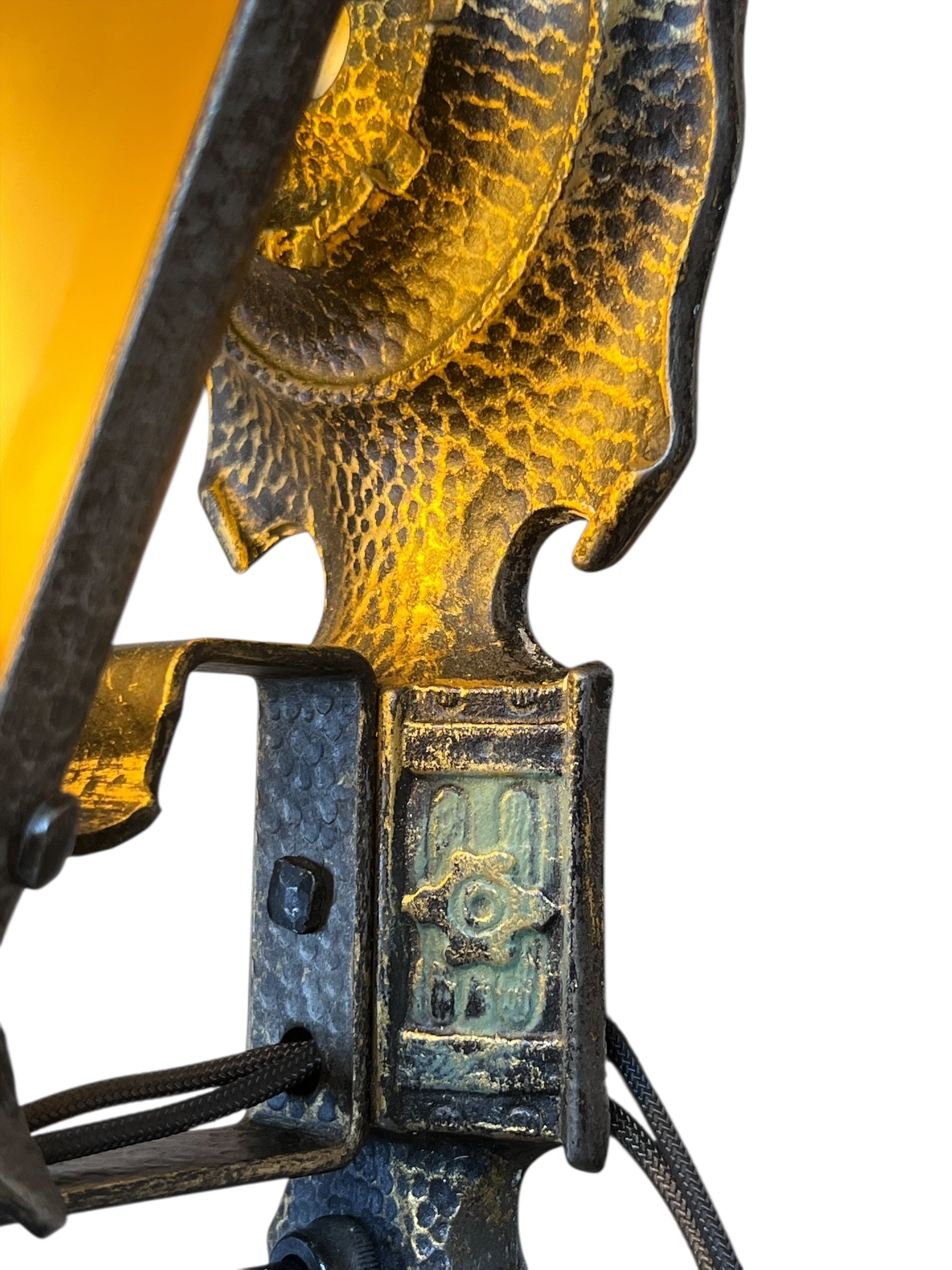 1920s Sconces with Amber Glass Shades