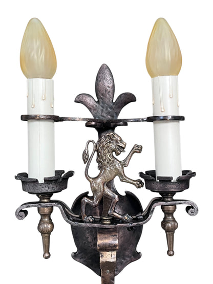 Three Monumental Spanish Revival Wall Sconces