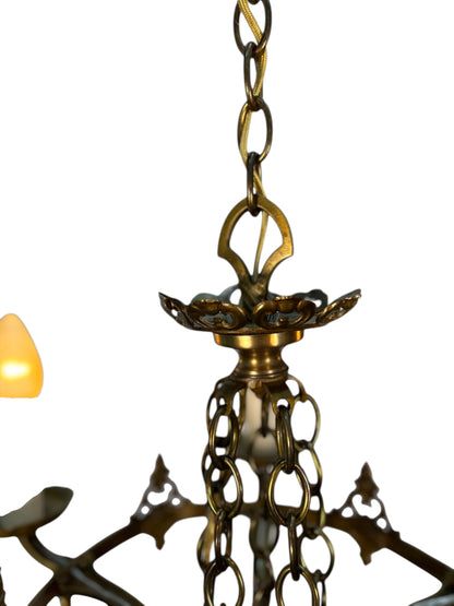 Cast Brass Chandelier 1920s
