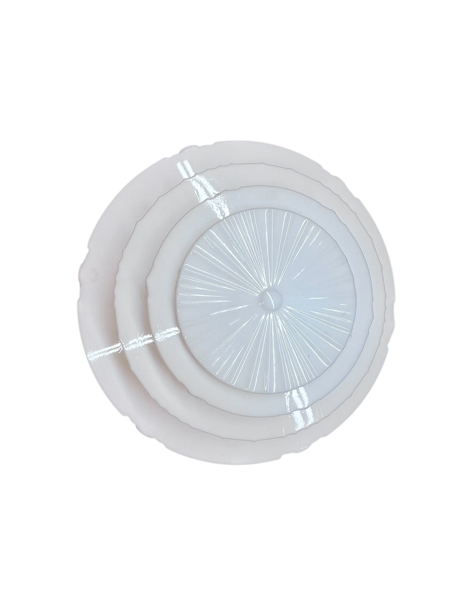 Art Deco Wedding Cake Semi Flush Globe with Antique Fixture #2599