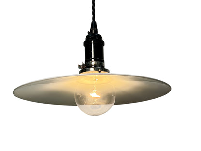 Hand Blown "Flat White" Pendant Shade Handing from Twisted Wire #2620