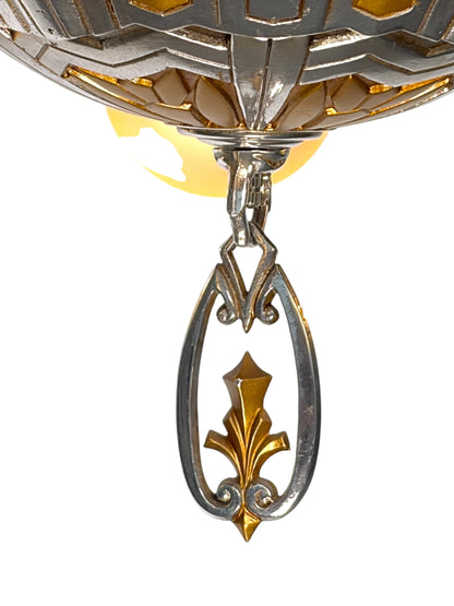 Art Deco Exposed Bulb 5 Light Chandelier in Polished Aluminum #2585