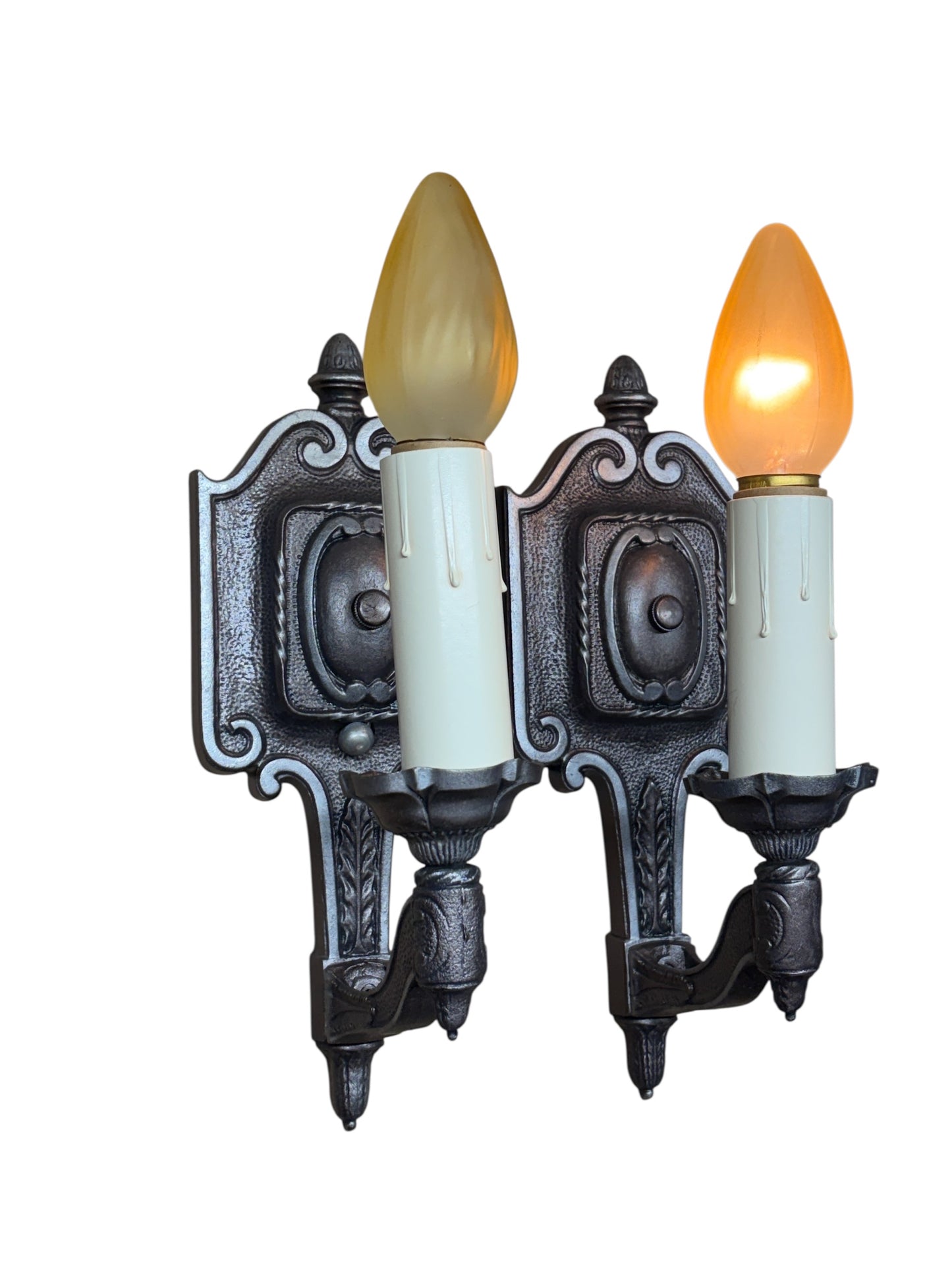 Dark Metallic Grey Sconces from the 1920s #2628