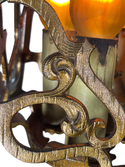 Spanish Revival Square Four Light in Red Brass #2426