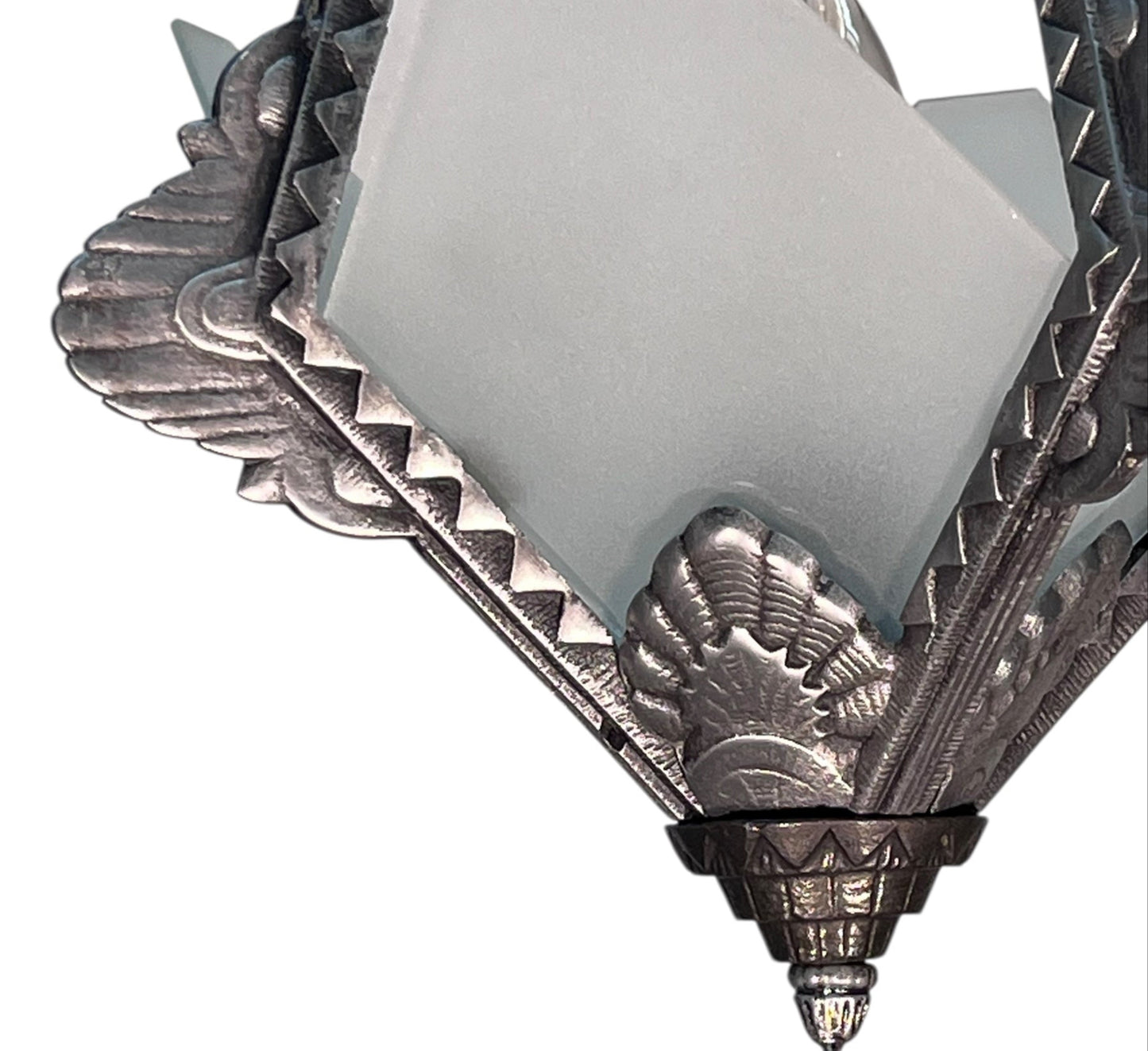 Silver Art Deco Hallway or Foyer Light with Original Finish #2556