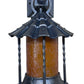 Spanish revival Porch Light with Amber Crackle Glass Shade